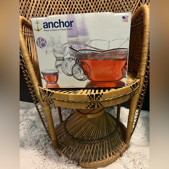 SAVANNAH Anchor ECO FRIENDLY 18 piece punch bowl set USA - Picture 2 of 7